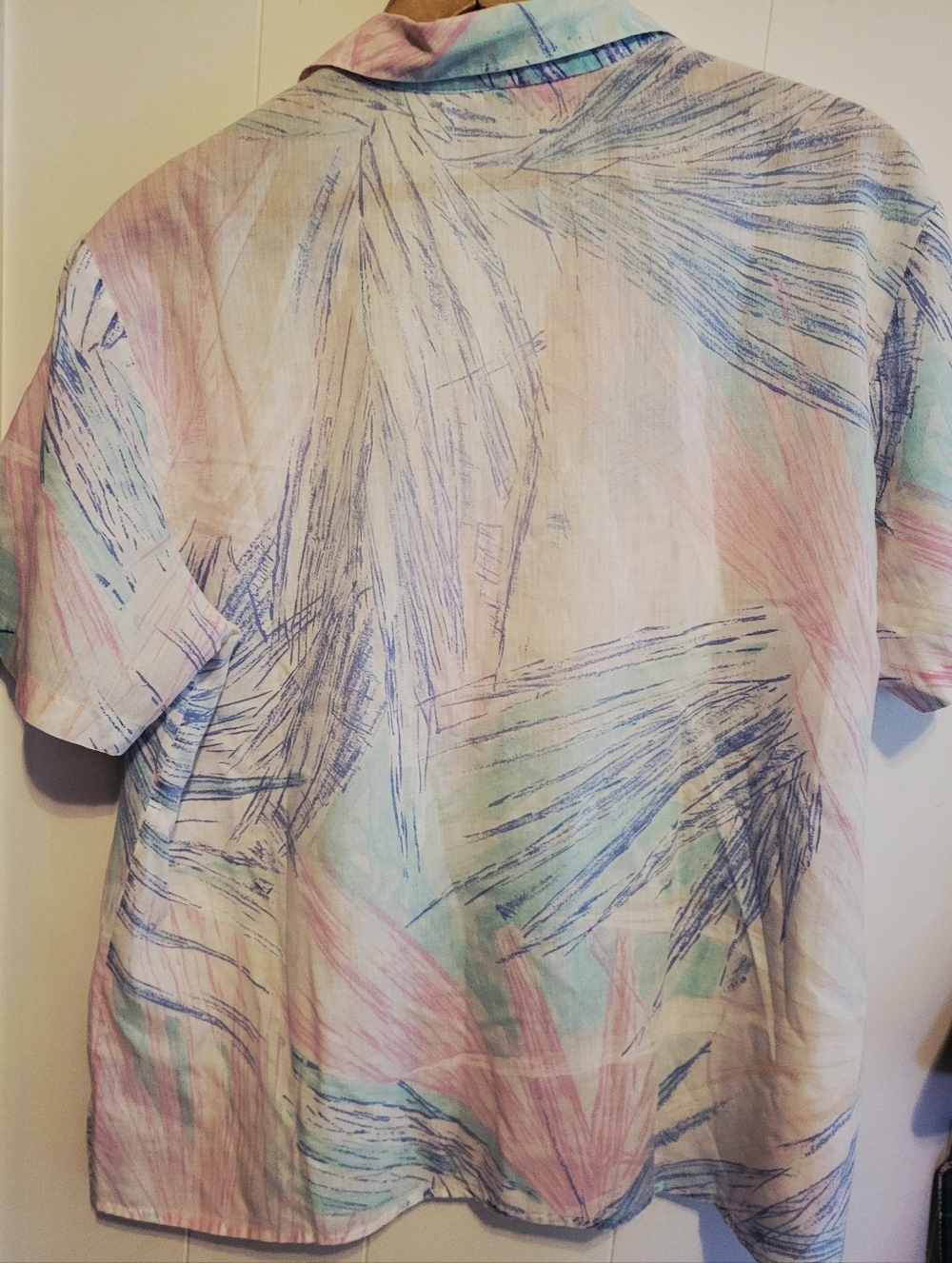 Vintage 70's Cape Cod Matchmate pastel brushstroke-style Print Shirt Size M/L - Picture 5 of 11